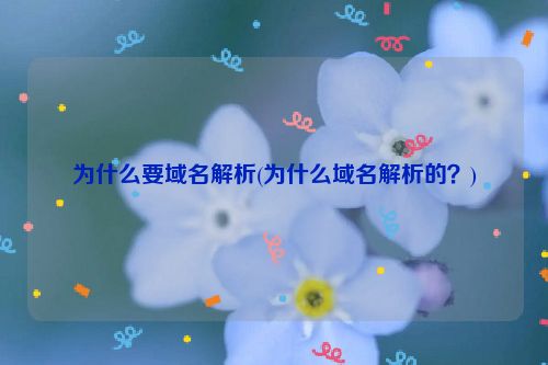 为什么要域名解析(为什么域名解析的？)